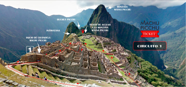 Boleto Machupicchu Circuitos 1, Montaña Machu Picchu, Montaña Huchuy Picchu, Montaña Wayna Picchu, Puente Inca, Machu Picchu en Linea