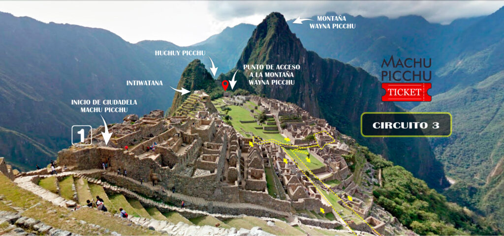 Boleto Machupicchu Circuitos 3, Montaña Machu Picchu, Montaña Huchuy Picchu, Montaña Wayna Picchu, Puente Inca, Machu Picchu en Linea