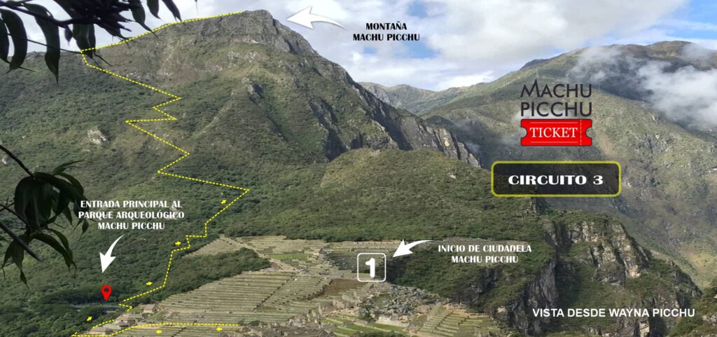 Boleto Machupicchu Circuitos 3, Montaña Machu Picchu, Montaña Huchuy Picchu, Montaña Wayna Picchu, Puente Inca, Machu Picchu en Linea