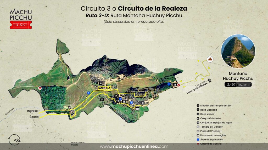Machu Picchu boleto de la realeza 3-D, ciudad baja más montaña huchuy picchu temporada alta