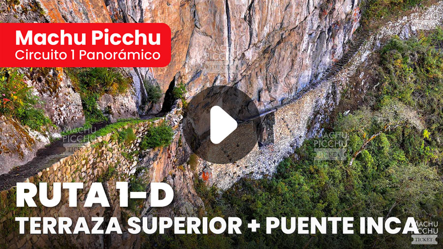 Machu Picchu Circuito 1 Panorámico: Ruta 1-D Terraza + Puente Inca