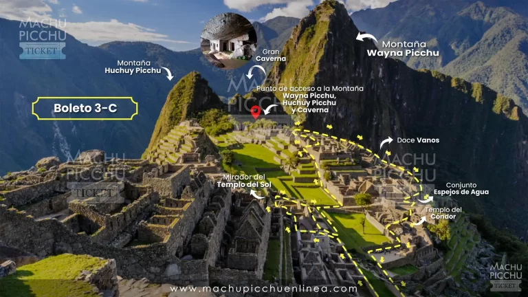 Machu Picchu boleto 3-C ciudad baja gran caverna temporada alta