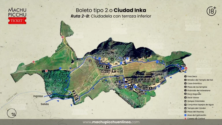 Machu Picchu boleto clásico 2-B, ciudadela Machupicchu clasico