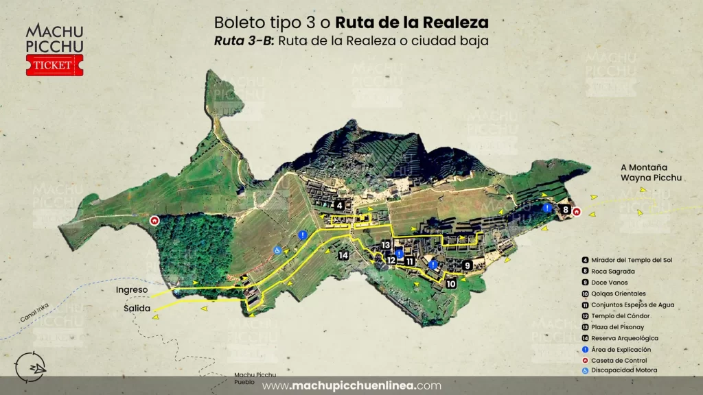 Machu Picchu Realeza boleto 3-B solo ciudad baja